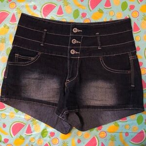Bongo Denim High Waist Button Shorts Women’s Blue New 9 Juniors